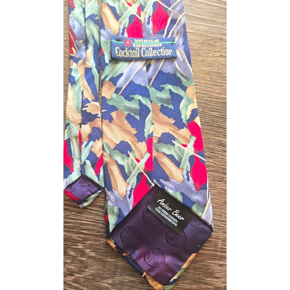 Cocktail Collection Multicolor Abstract 100% Silk Pointed Men's Tie